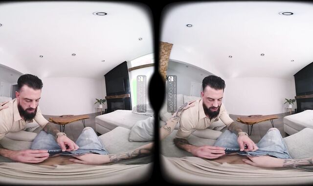 VRB Queer Sans A Condom supah meeting with furry unshaved fellow Alpha Wolfe VR Porn