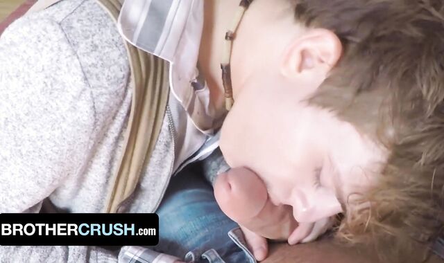 Nerdy Teenage Zach Brenton Arches Over And Opens Up His Backside Cheeks For Step Brothers Jizm - BrotherCrush