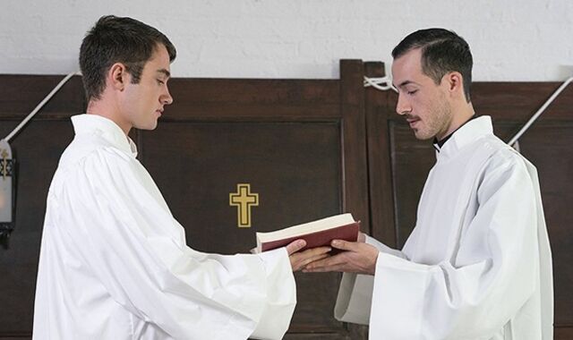 Perv Priest Boinks And Breeds Inexperienced Altar Boy Mason Anderson During Holy Ritual - YesFather