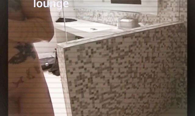 Shower masterbation in high-class lounge