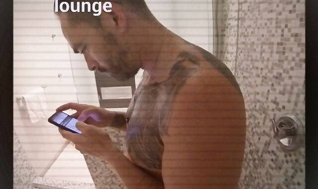 Shower masterbation in high-class lounge