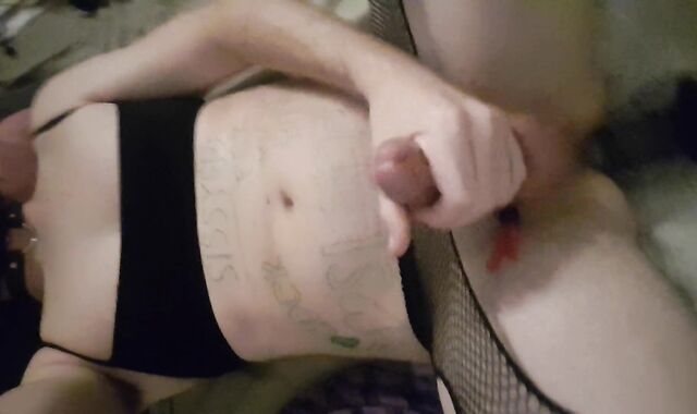 Bicurious-stud plow ass with phat faux beef whistle and jizz