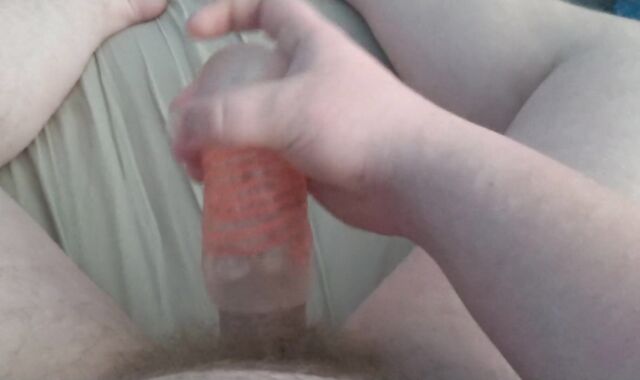 Ample stud using his tenga spinner for delight