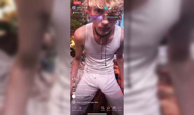 Cumming on Tiktok LIVE , TIKTOK LIVE JIZZING jerkin on Tiktok live showing pecker on Tiktok live bulge