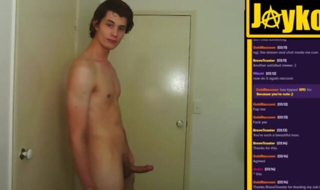 Tall streamer fellow milks for an hour on web web cam