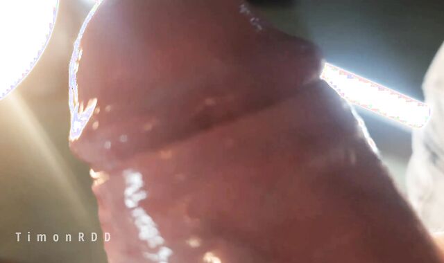 The guy jism abundantly putting his thumbs under the foreskin