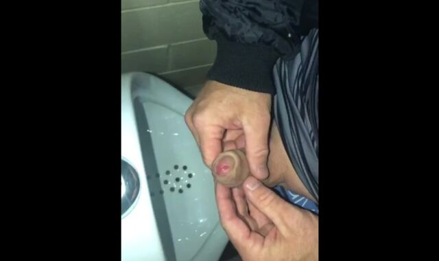 Compilation of Pissing and Spunking at a urinal 2 times this weekend