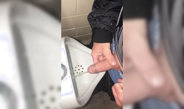 Compilation of Pissing and Spunking at a urinal 2 times this weekend