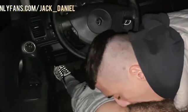 Nubile boy deep gargled a taxi driver for the trip