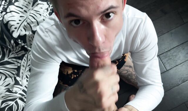 two stepbrother jizz on each other