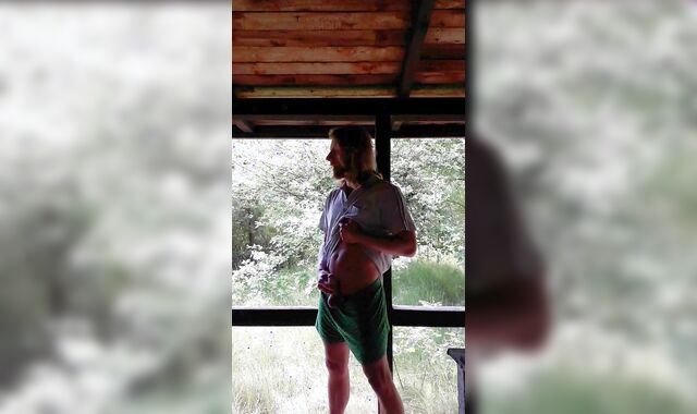 Fapping my immense shag-stick in an deserted old shed I've found