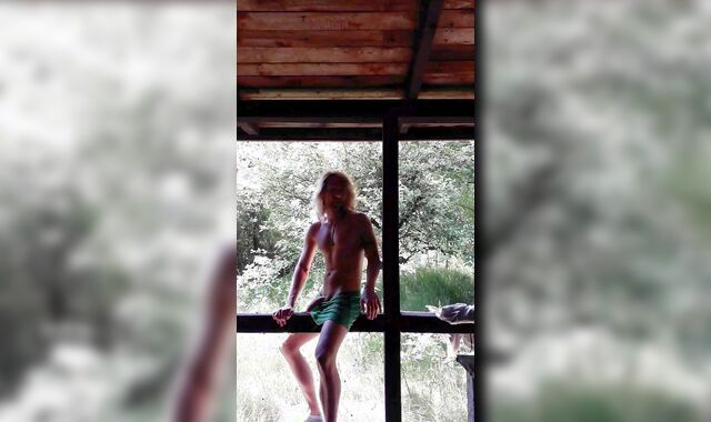 Fapping my immense shag-stick in an deserted old shed I've found