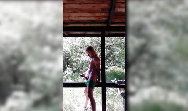 Fapping my immense shag-stick in an deserted old shed I've found