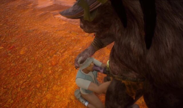 Minotaur tears up archaeologist's arse rock-firm three DIMENSIONAL