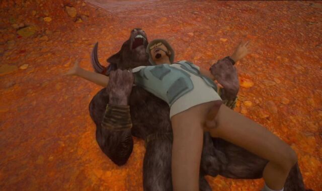 Minotaur tears up archaeologist's arse rock-firm three DIMENSIONAL