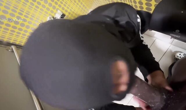 Jerking GINORMOUS EBONY MANHOOD in hotel shower