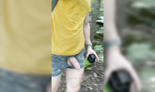 SUPER Risky Naked Hike with Cum Blast