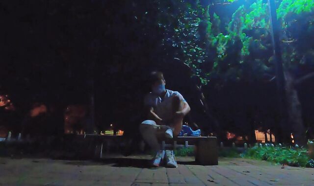 Roadside masturbation and ejaculation after school