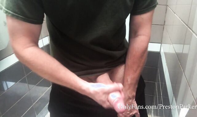 Preston Parker Strokes off in Public Rest Room