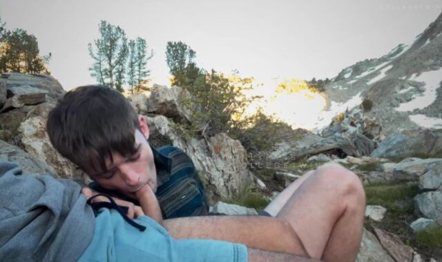 Draped Hiker Lets me Deep-Throat His Humungous Shaft On the Trail