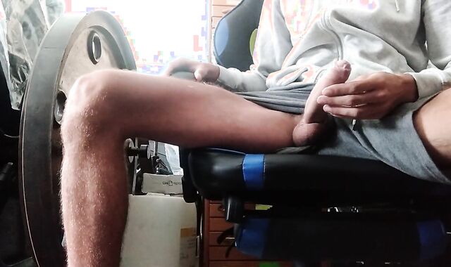 I Take My Chisel Out And Cum In The Workshop Taking A Opportunity Someone Entering And Wanting To Gargle My Spunk-Shotgun????