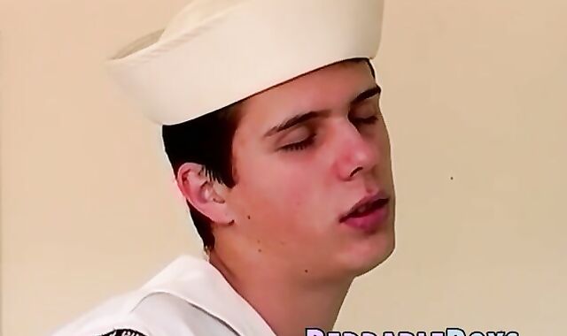 Immense dicked military guy boinks cock-squeezing navy cadet hard