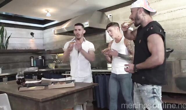 3 way Latinos banging In The Kitchen