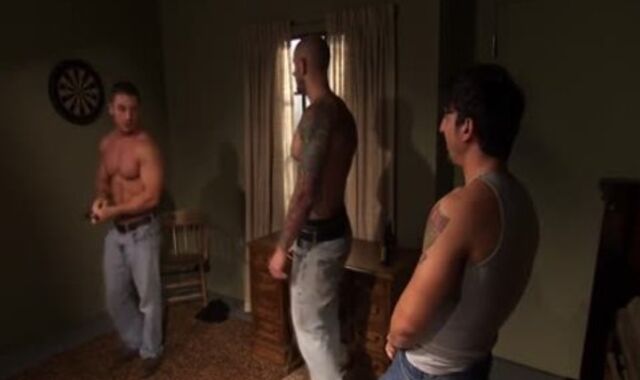 Threeway Buff Bear ejaculated