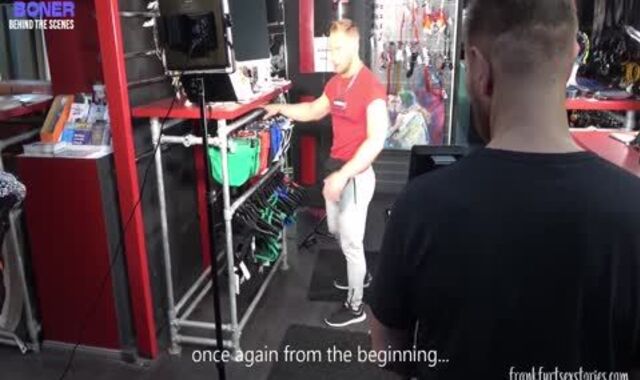 three way Scene In A homo Store - The Making Of Penetrate-Stick