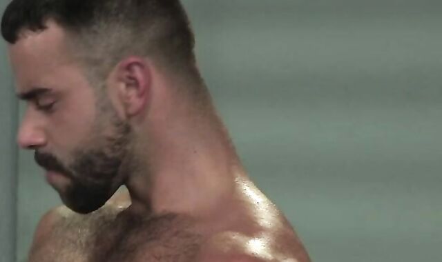 Muscle Bear trio way With jizm-shot