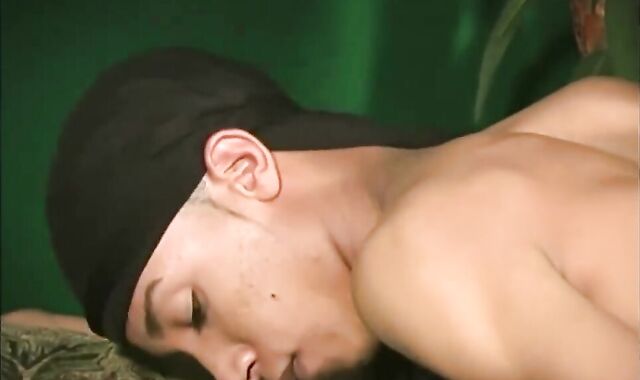 Thin twunk receives hammered By two darksome teenies