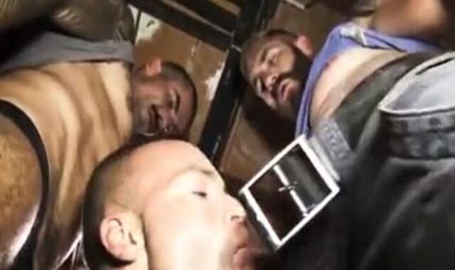 strenuous Tatted boyz plumbing In three way