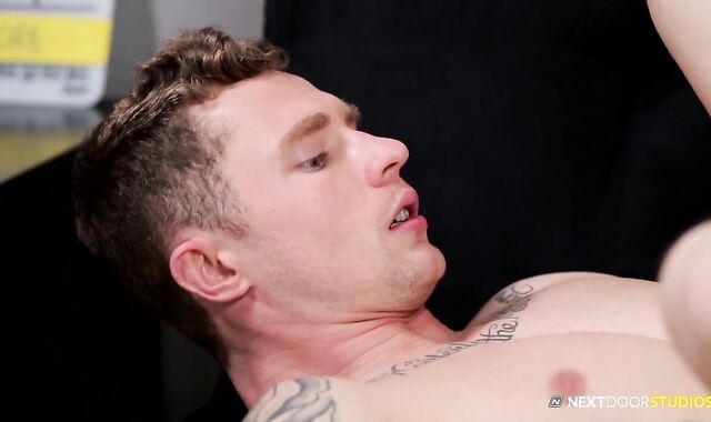 NextDoorStudios: Faggot Quentin Gainz jizm gulping