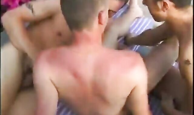 lustful homo three-some On The Patio