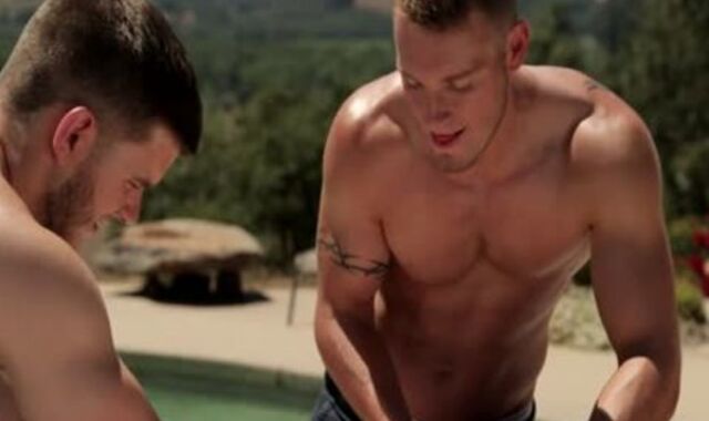 Poolside 3-some - Ivan James + Addison Graham + Jake Karhoff