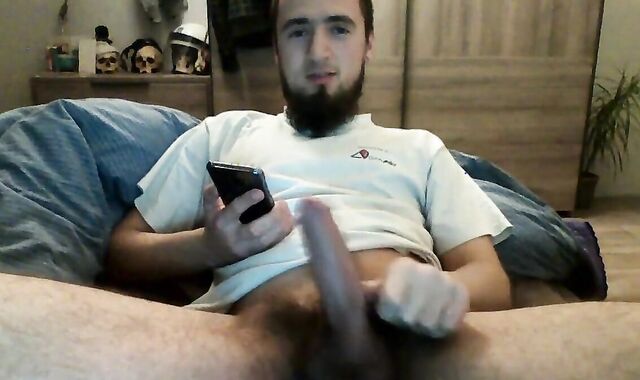 Guy didn't stroke his dick for a long time