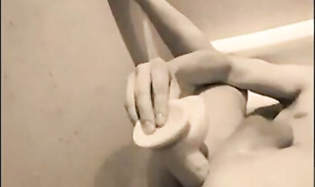 Big dildo balls deep in twink