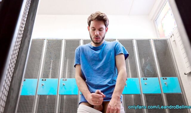Locker room wank (RISKY!)