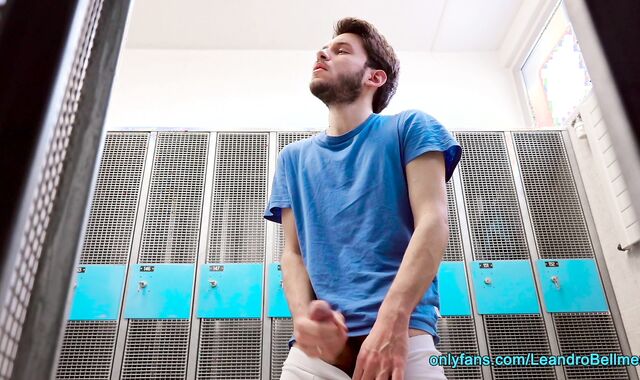 Locker room wank (RISKY!)