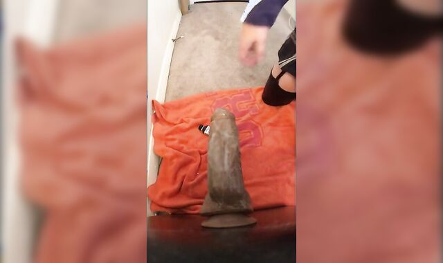 Sissy big black dildo fucked