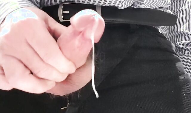 Little cock daddy wank at work with big cum spurt 3