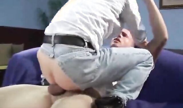 dad's tongue, frigs and biggest man-meat in JEANS anal