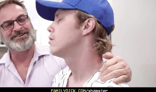 pumped up Stepson Ejaculates In His Step-father