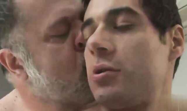 Daddy Hairy man senior elder poke young