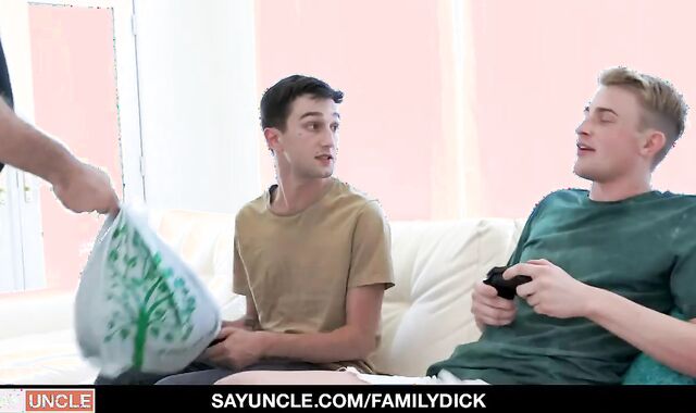 Stepbrothers Having sloppy Shenanigans With Uncle