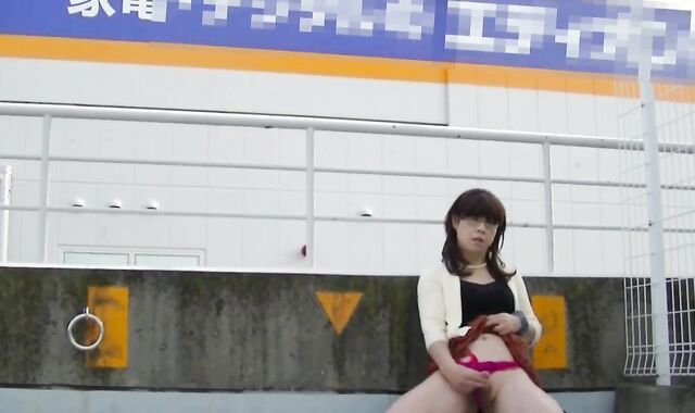Japanese Crossdresser Outdoor Flashing.