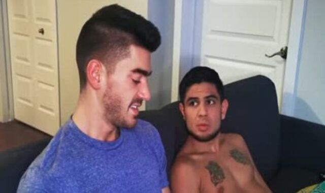 Eyes covered Roomy receives jizm-pump To Distract Him