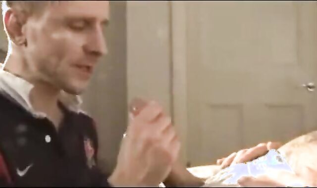 2 rock-rock hard Rugby Players Doggy-style Style screw