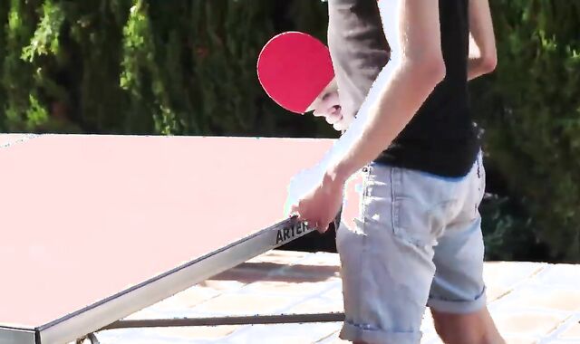 Dad And legal age teenie Have fun Ping Pong