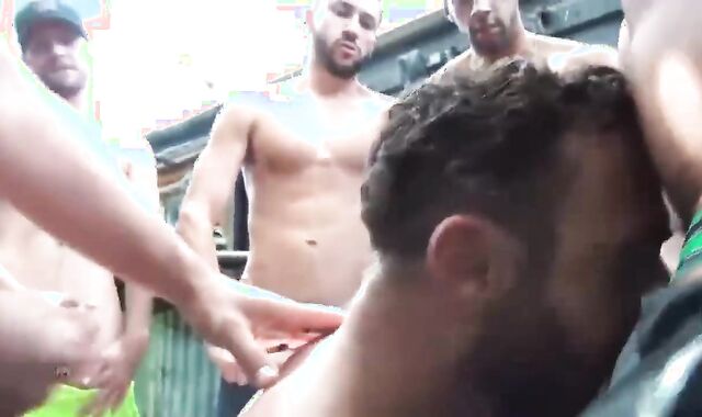 Cumdump's nude group pummel